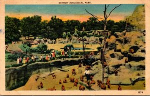 Michigan Detroit Zoological Park Monkey Island 1948