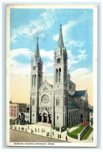 c1920's Mission Church Street View Roxbury Massachusetts MA Vintage Postcard