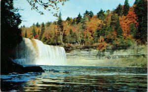 Upper Tahquamenon Falls Michigan Peninsual Waterfall Postcard VTG UNP LL Cook  