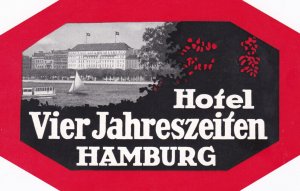 Germany Hamburg Hotel Vier Jahreszeiten Vintage Laggage Label sk2843