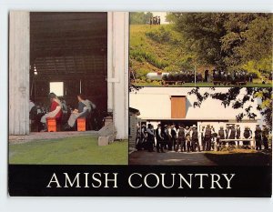Postcard Amish church service, Amish Country, Pennsylvania