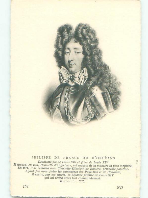 foreign c1910 Philippe Duke Of Orleans SON OF LOUIS XIII OF FRANCE AC2638