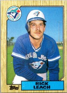 1987 Topps Baseball Card Rick Leach Toronto Blue Jays sk3422