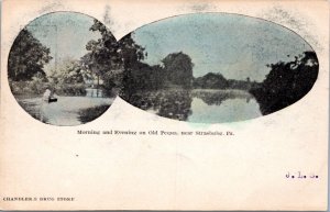 Postcard PA Pequea - Morning and Eving on Old Pequa near Strasbubg (Strasburg)