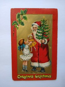 Tuck Santa Claus Christmas Postcard Series 501 Embossed Saxony Brooklyn NY 1910