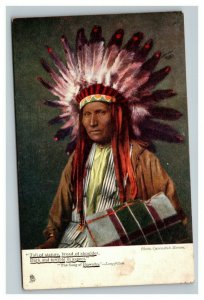 Vintage 1904 Tuck's Art Series Postcard Portrait of American Indian War Bonnet