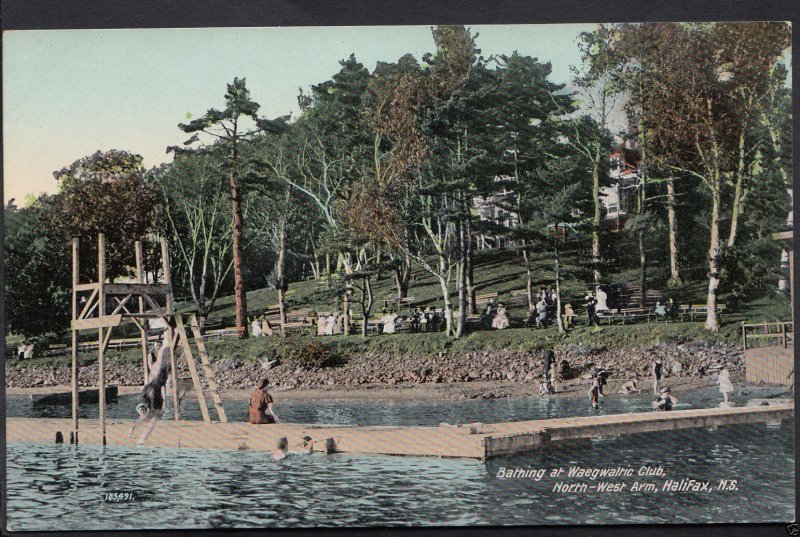 Canada Postcard - Bathing at Waegwaltric Club, Halifax, Nova Scotia  A9509