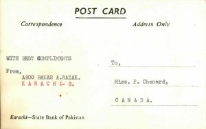 pakistan, KARACHI, State Bank of Pakistan, Bus (1960s) RPPC Postcard