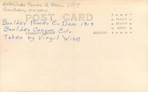 1919 Colorado Power Co Dam Boulder RPPC real photo postcard 7478