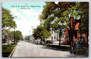 Mobile Alabama~Boy on St Joseph Street~Victorian Homes~Horse Carriage~1911
