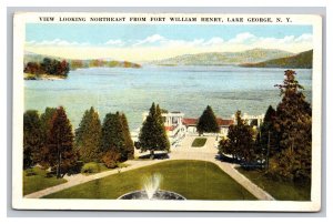 Vintage 1920s Postcard View Looking NE Fort William Henry, Lake George, New York