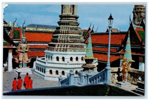 1966 Inside The Ground of Wat Phra Keo Bangkok Thailand Vintage Postcard