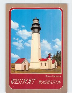 Postcard Beacon Lighthouse, Westport, Washington