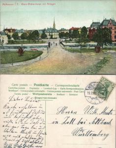 MULHAUSEN i.E. RHEIN-RHONE-KANAL MIT ANLAGEN FRANCE ANTIQUE GERMAN POSTCARD