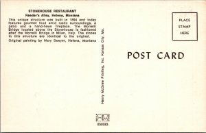 Stonehouse Restaurant Helena MO Mary Sawyer Artist Rendering postcard G640 