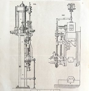 Automatic Hammer Machine Woodcut 1852 Victorian Industrial Print Drawing DWS1B