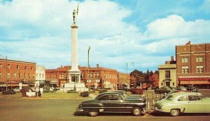 Postcard View of Meter Parking  in Public Square, Angola, IN.     P2