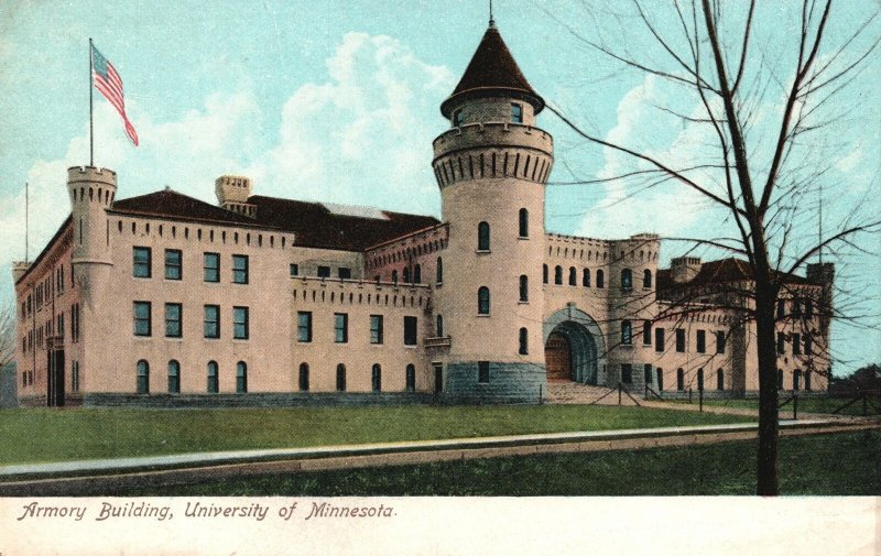 University Of Minnesota, Armory Building School Campus MN Vintage Postcard
