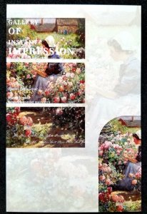 [AG] P648 Romantic Classic Painting Garden Flower Women (postcard) *New