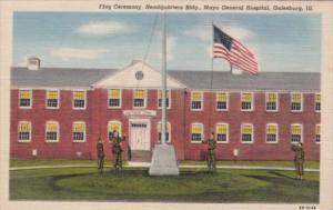 Illinois Galesburg Flag Ceremony Headquarters Building Mayo General Hopsital ...