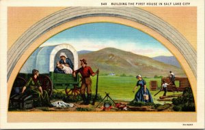 Vtg Building The First House Mural State Capitol Salt Lake City Utah UT Postcard