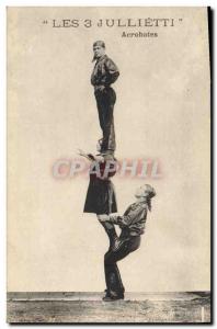 Old Postcard The 3 Jullietti Acrobats