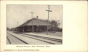 East Wareham Massachusetts MA Railroad Station c1910 Vintage Postcard