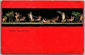 Pompei Casa Dei Vettii Italy Angels Reindeer Ride Postcard