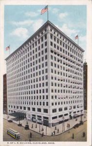 Ohio Cleveland Trolley At The B Of L E Building 1917