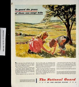 1947 National Guard Recruiting US Kids Playing on Hills Vintage Print Ad 5838