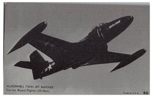 McDonnell Twin Jet Banshee Carrier Based Fighter US Navy Airplane Postcard