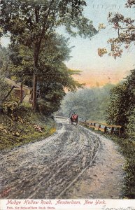 AMSTERDAM NY NEW YORK~NUDGE HOLLOW ROAD~1906 SCHOEFFLERS BOOK STORE POSTCARD