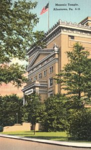 Masonic Temple Grounds & Pinetrees View Allentown Pennsylvania PA Postcard