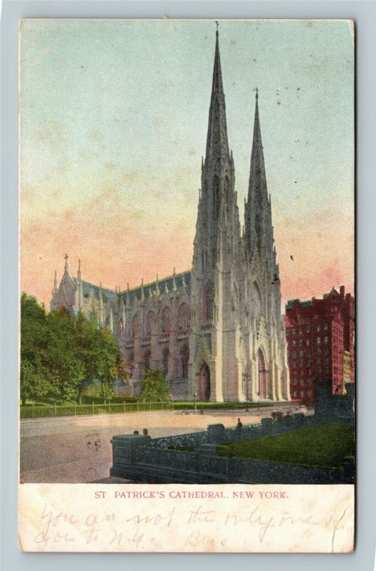 Saint Patrick's Cathedral, Street View, Vintage New York City c1905 Postcard