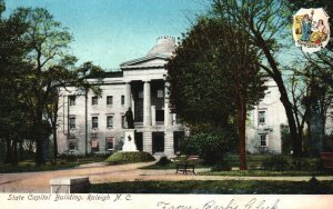 Vintage Postcard State Capitol Building Monument Landmark Raleigh North Carolina