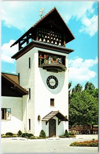 VINTAGE POSTCARD THE GLOCENSPIEL TOWER AT THE FRANKENMUTH BAVARIAN INN MICHIGAN