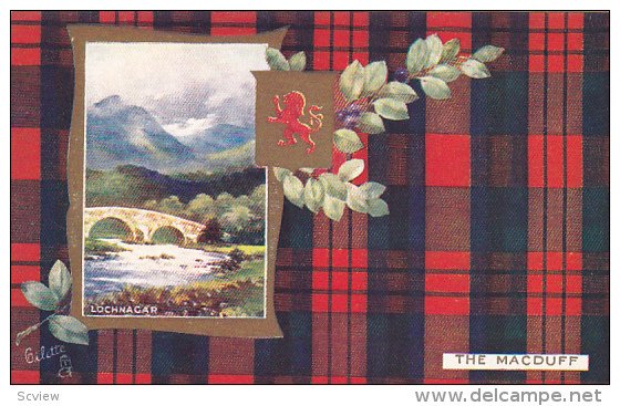 LOCHNAGAR, Scotland, 1900-1910´s; Macduff Coat of Arms, Tartan Border