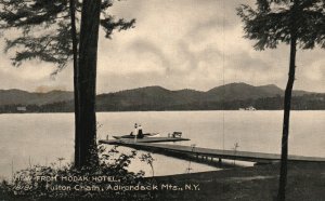 Vintage Postcard 1910's View From Modak Hotel Fulton Chain Adirondack Mts. N.Y.