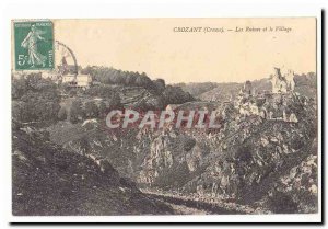 Creuse Crozant Old Postcard The ruins and the village