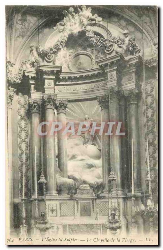 Old Postcard Paris Church St Sculpice The Lady Chapel