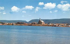 CAPE BRETON, NS Canada  CHETICAMP from Island  CHURCH~HOMES  Chrome Postcard