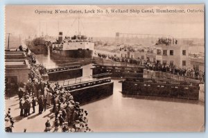 Humberstone Ontario Canada Postcard Opening N'end Gates Lock No.8 c1910