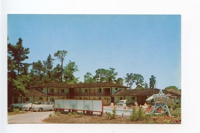 Monterey CA Starlite Motel Old Cars Postcard