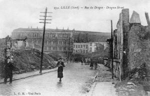 Military WW1 Lille Nord Rue du Dragon Vintage Postcard 01.33