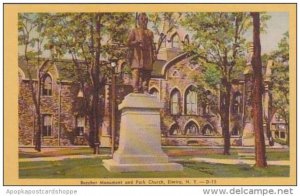 New York Elmira Beecher Monument And Park Church