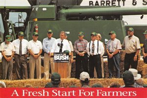 George Herbert Walker Bush A Fresh Start For Farmers View Postcard Backing 