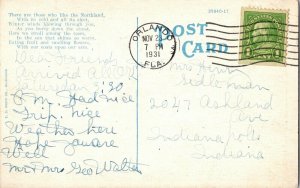 Lucerne circle Orlando Florida WOB Cancel 1c Stamp Vintage Postcard Franklin Vtg 