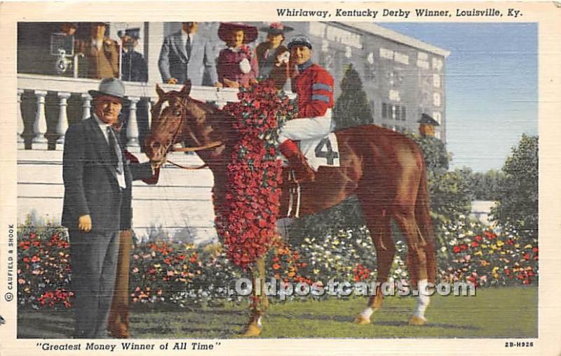 Whirlaway, KY Derby Winner Louisville, KY , USA Horse Racing 1944 