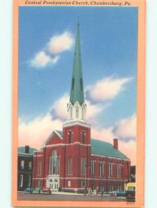 Linen CHURCH SCENE Chambersburg Pennsylvania PA W5275