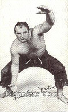 Farmer don Marlin non postcard backing - Wrestler, Wrestling Unused crease le...